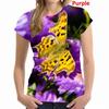 Summer Butterfly T-Shirts Floral 3D Print Women's Round-Neck Short Sleeve T Shirt Harajuku Casual Tees Y2k Tops Female Clothing