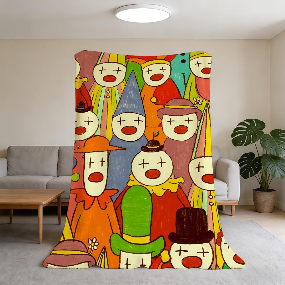 Cool Art Clowncore Blanket Super Warm Comfortable Plush Throw Blanket Child Home Sofa Bedroom Gift 75x90cm