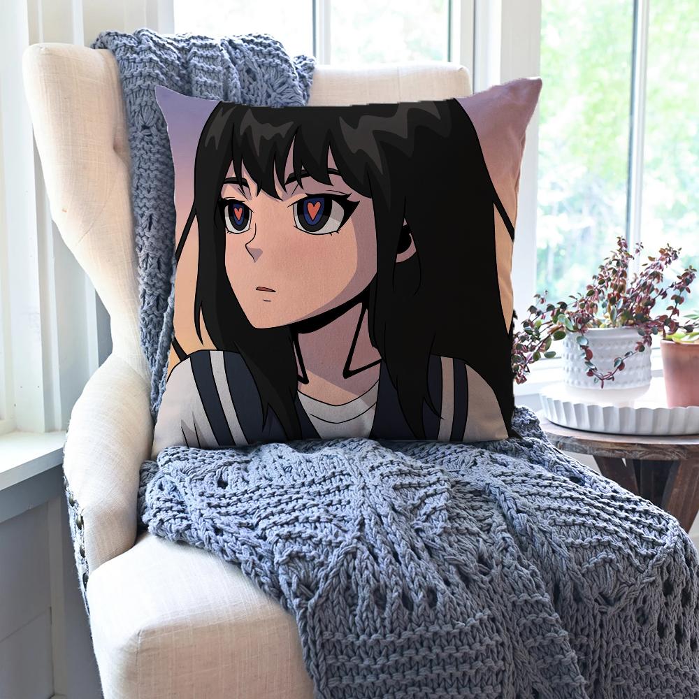 1 Stück A-AOKIZY Animationskunst Kissenbezug Quadratisches Kissen Schlafzimmer Sofa Freizeit Komfortkissen Auto Wohnzimmer Heimdekoration 40X40