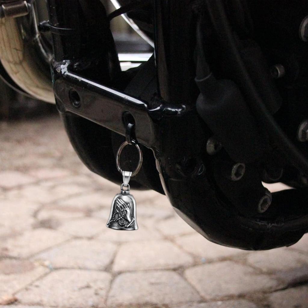 Motorcycle Lucky Bell Vintage Punk Bell pendant Necklace Biker Keychain Motorcycle Riding Rock Party Jewelry Accessories