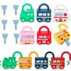 Non-Toxic 3Pcs Early Learning Lock Unlock Car Train Toy With Keys Kids Montessori Math Motor Skill Educational Toys Birthday Xmas Gift