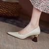 Pointed Toe on Heeled Shoes for Women Chunky Heels High Office Block Heel Woman Pumps Chic Point Luxury Brand Quick Delivery 39