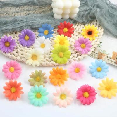 50PCS 4CM Artificial Sunflower Head Silk Floral Craft Supplies Simulated Sunflower Flower