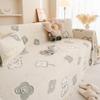Fleece Sofa Cover Towel Winter Thickened Fleece Sofa Cushion Cartoon Style Leather Sofa Cover