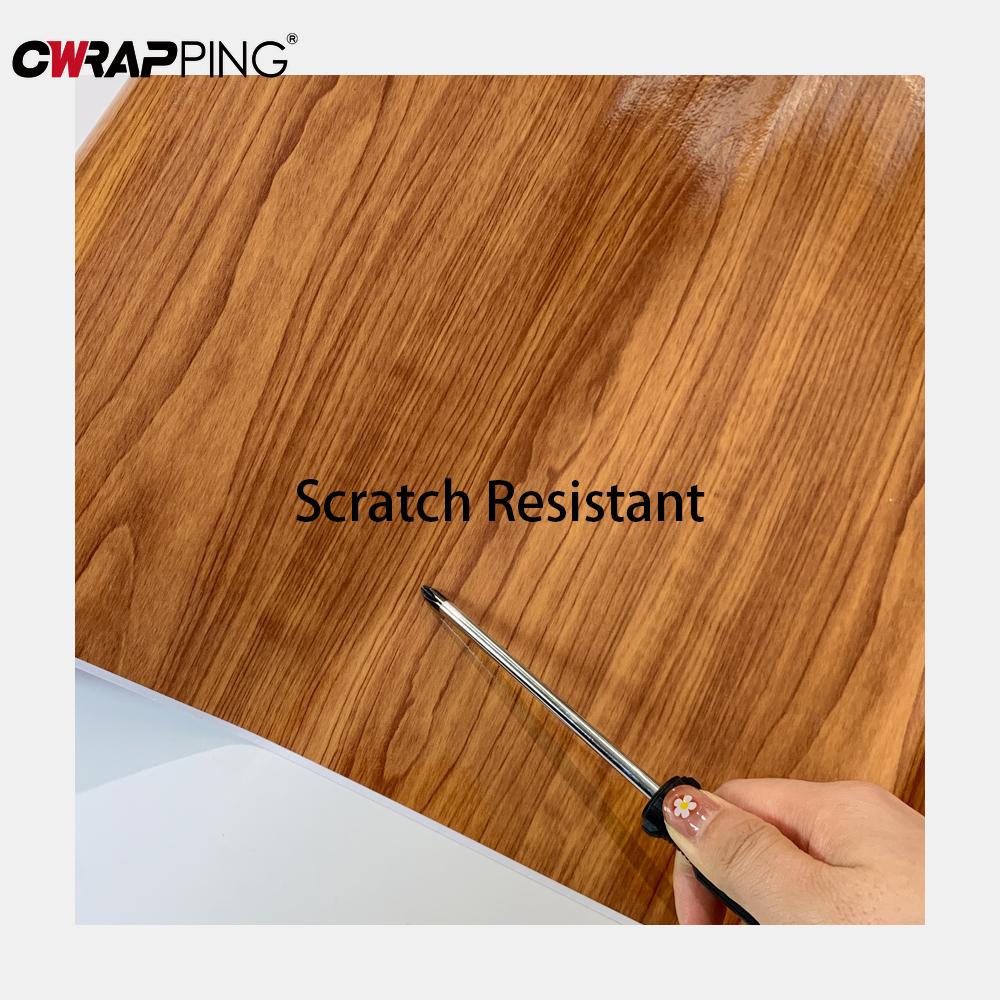 Wood Grain Modern Wallpaper PVC Vinyl Wrap Foil Kitchen Cabinet Waterproof Adhesive Sticker Furniture Foils Bedroom Decorations