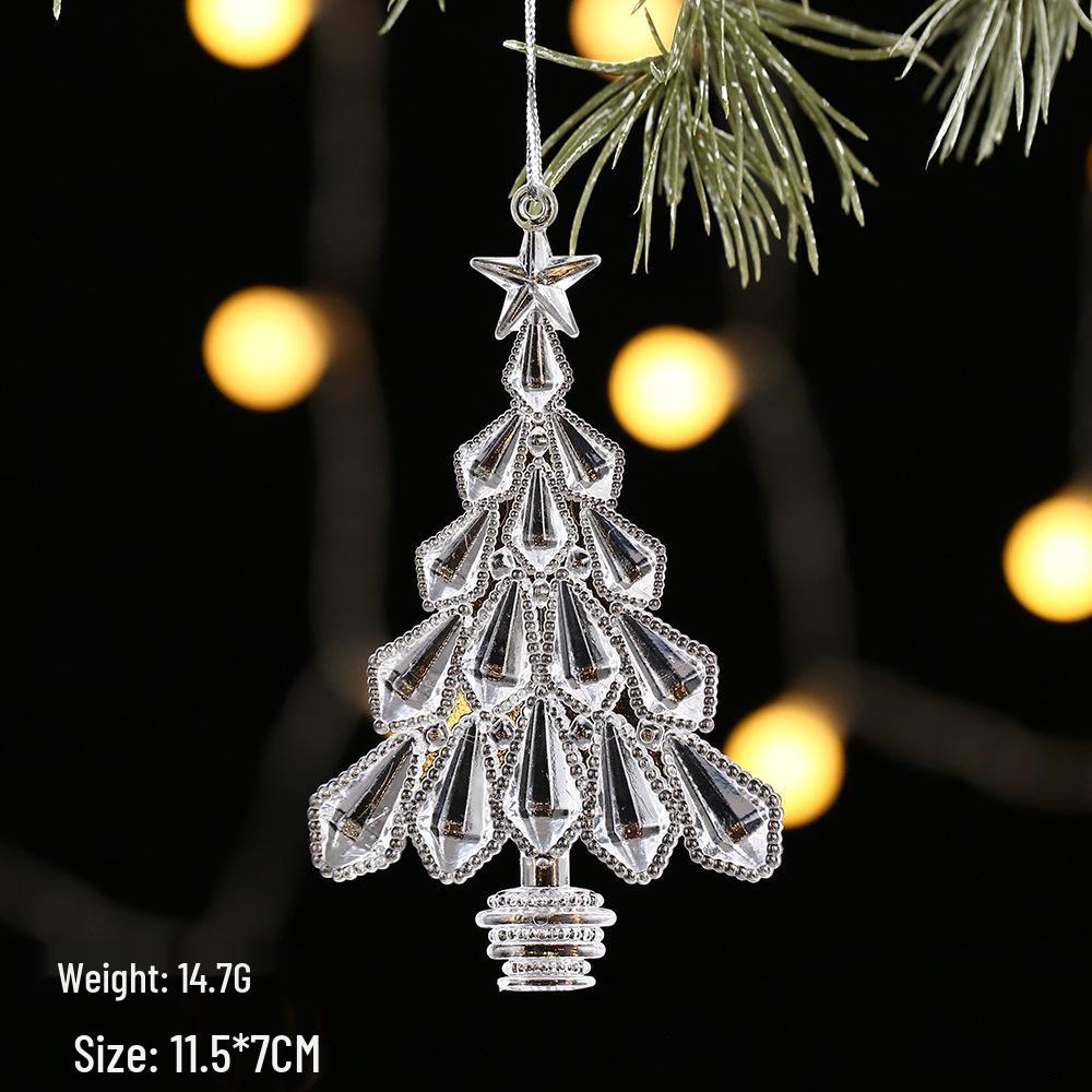 Transparent Icicle Snowflake Beaded Curtain - Acrylic Christmas Tree Ornament