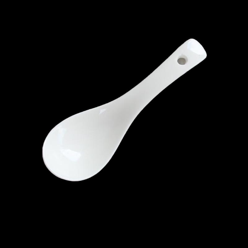 Pure White Ceramic Soup Spoon