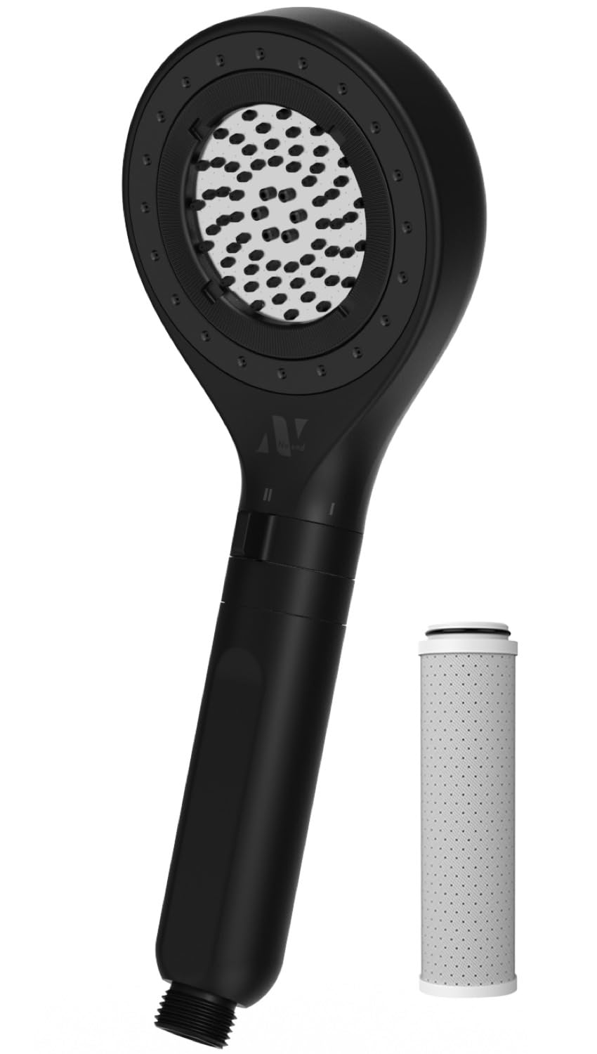 

Noend Organic Fine Bubble Shower Head Chlorine Removal Billion Purification Natural Activated Carbon Mode Silky Skin Water Flow Modes Handheld Water чёрный