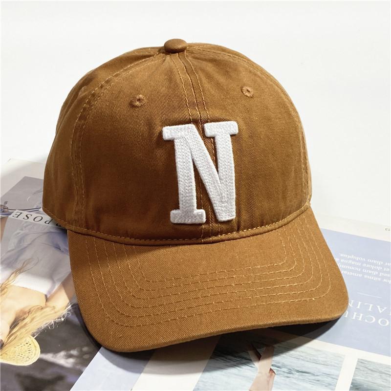 Internet-Promi-Hut Damen Retro Großes N-Stickerei Mode Vielseitige Baseballkappe Herren Ins Sonnenschutz Weiches Oberteil Kappe Trend