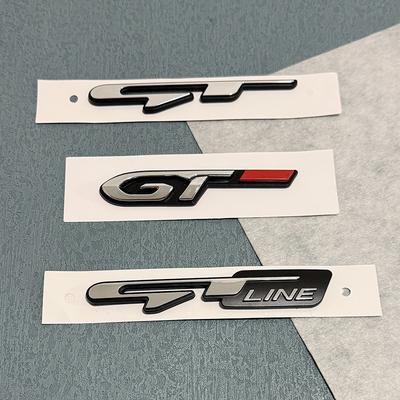 3D Chrome Car GT Line Sticker Emblem Logo For GT Line Sportage Ceed Picanto K5 K3 Stonic Auto Badge Decal Accessories