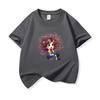 Kids Cotton T Shirt Surprised Colorful Hair Girl And Black Cat Print Crew Neck Short Sleeve Tee Casual Boys Girls Summer Tops