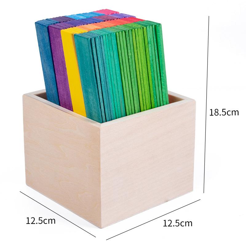 Montessori Regenboog Bouwblokken Massief Hout Educatief Speelgoed Regenboog Bos Kasteel Poppen Creatieve Puzzel Educatief Speelgoed Voor Kind