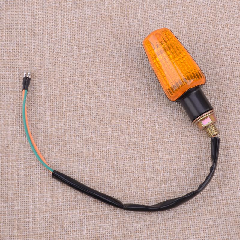 2Pcs Amber Lens Motorcycle Turn Signal Light Blinker Indicator