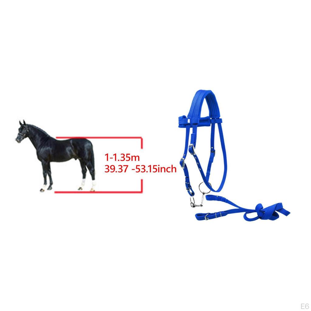 Adjustable Bridle with Rein Halter And Side Pull Reins, Leading Rope Headstall Gear