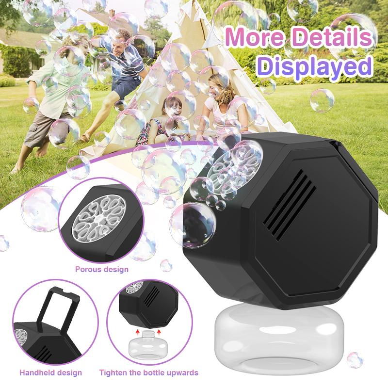 Handheld Fully Automatic Bubble Machine, Octagonal Multi-Hole Bubble Dispenser, Outdoor Party Children'S Toy, Internet Celebrity