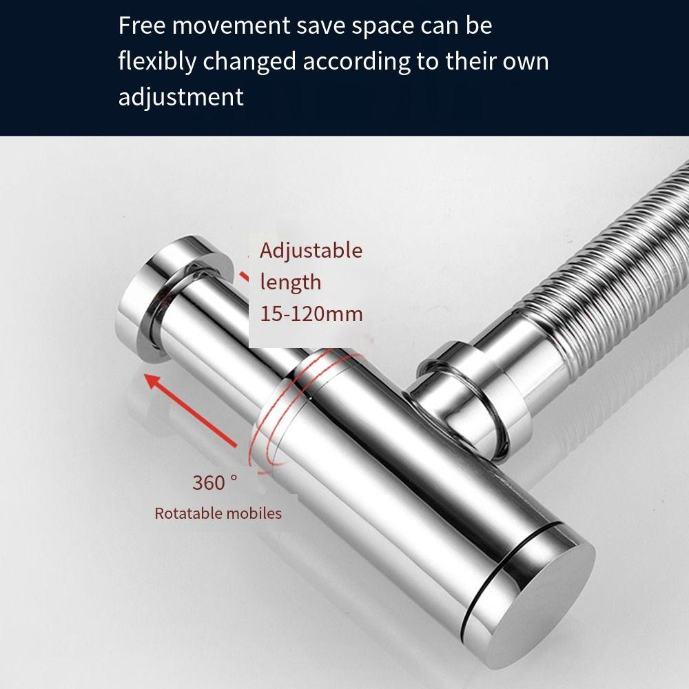 Without Overflow Round P-Trap Waste Pipe Kit Siphon Drainer Plumbing Tube  Bathroom