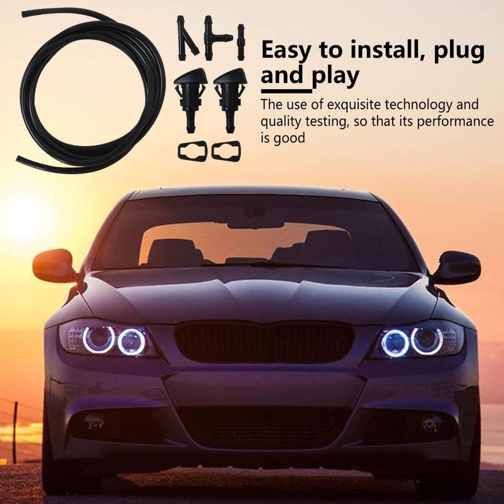 Premium Universal Car Windshield Wiper Washer Squirter Nozzle Spray Jet Kit Fluid Hose T