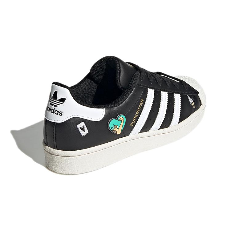 adidas Originals Superstar Abrasion Resistant Abrasion Resistant Low Top Kids' Skateboarding Shoes Black White Blue FX5880