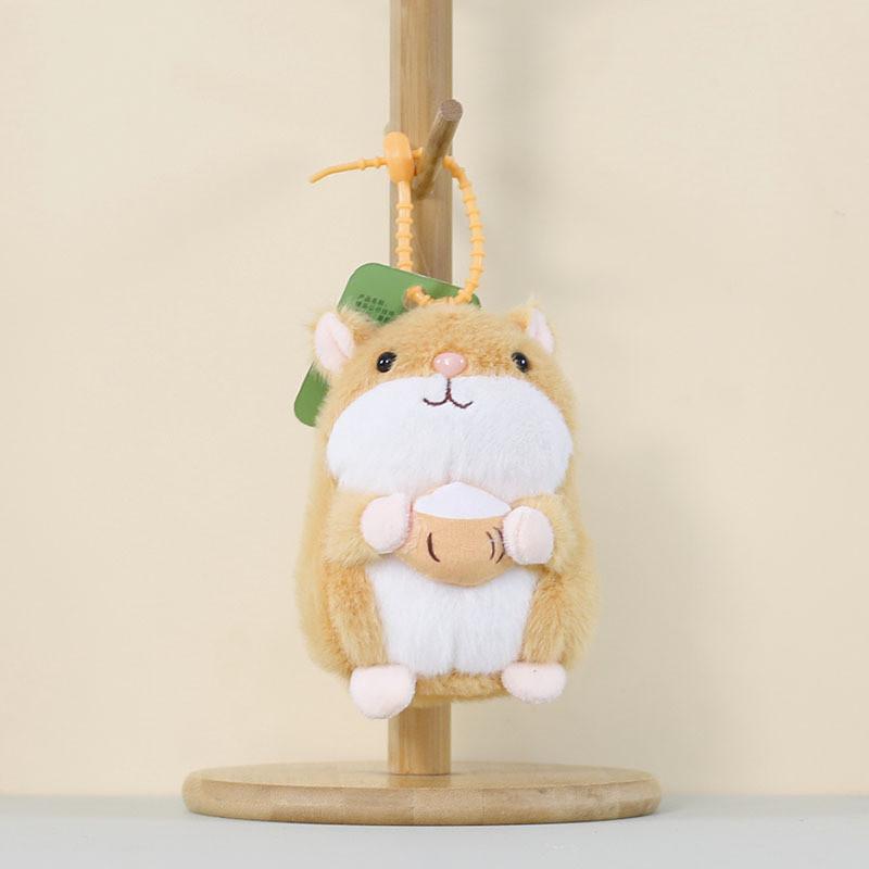 Cute Hamster Plush Keychain With Pp Cotton Filling For School Bags And Accessories