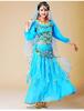 Women's Long Sleeve Indian Belly Dance Performance Costume with Short Sleeve Long Skirt