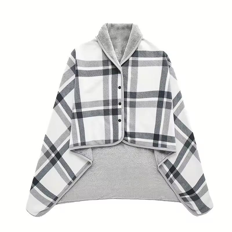 1PC Flannel Shawl Blanket Wearable Lazy Casual Office Warmth Shawl Blanket for Comfort And Style