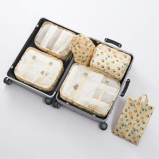 Travel Storage Bag Set: 8-Piece Waterproof Oxford Cloth for Makeup and Toiletries.
