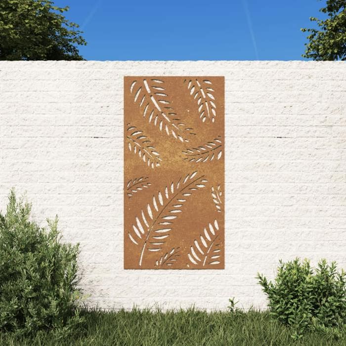 VidaXL Décoration murale jardin 105x55 cm acier corten design feuille 824493