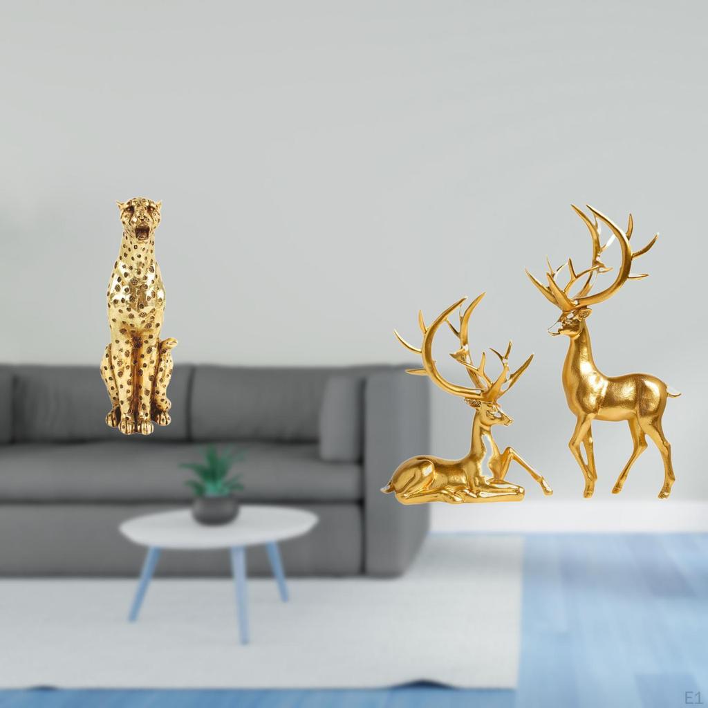 And Deer Figurine Animal Sculpture Table Centerpiece Resin Cheetah Tabletop
