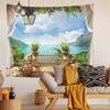 Seaside Balcony Tapestry Background Cloth Hanging Cloth Bedroom Bedside Decorative Wall Cloth Rental Dormitory Tapestry