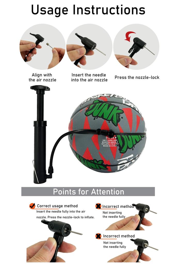 Senston Basketball Size Basketball for Adults and with Pump 7, Indoor/Outdoor Youth,