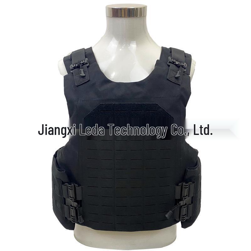

Black NIJ IIIA Quick Release Bulletproof Vest - 1000D Shock-Absorbing Tactical Vest with Laser-Cut Design Outer Shell (Without Bulletproof Insert)