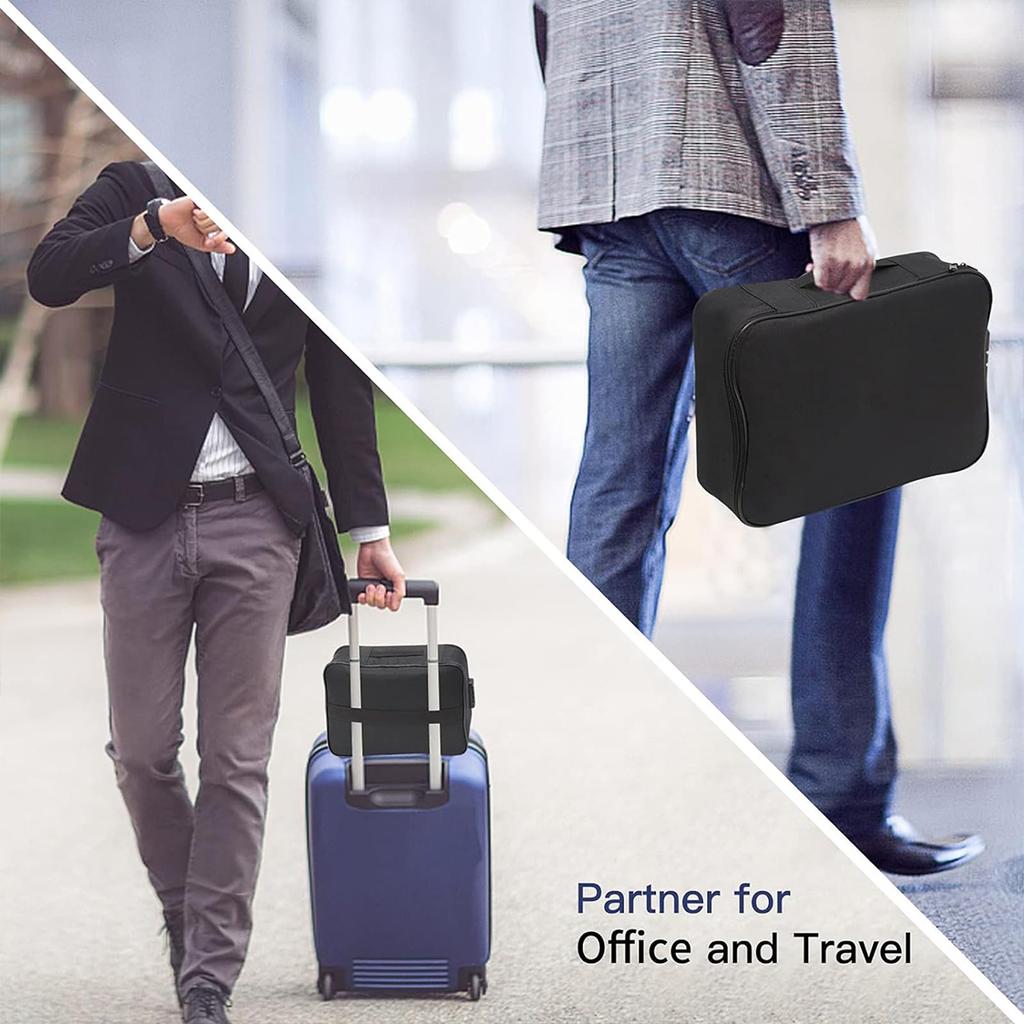 Document briefcase, 3-layer lockable storage bag, men's women's bag, wallet, passport, home security function storage box.-zmt