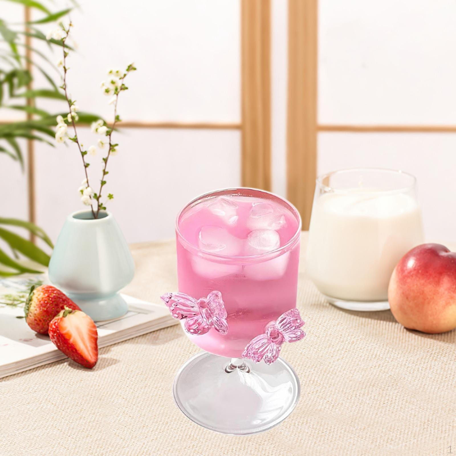 

Бокал-бабочка, художественный стакан для питья, реквизит для фотосъемки, элегантная стеклянная посуда с бабочками, мороженое Flat