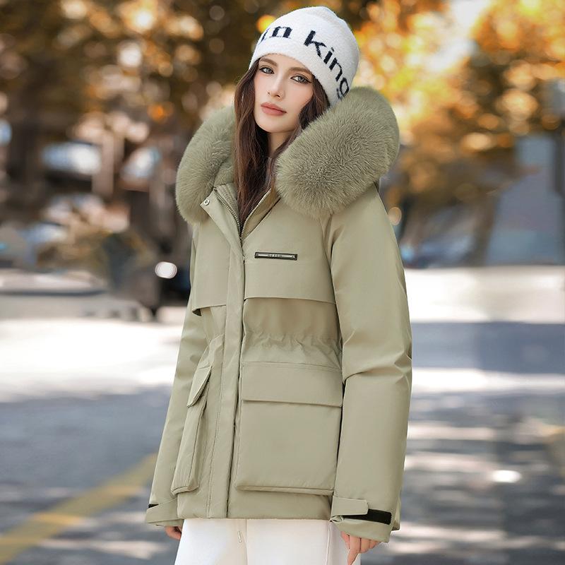 Tooling down cotton-padded clothes thickened winter new loose coat fur collar couple cotton-padded jacket padded pie overcome women