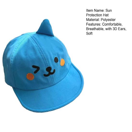 Süße Baseballkappe für Damen Herren Kinder Sonnenschutzhut mit 3D-Ohrenstickerei Weiche Kappe für den täglichen Gebrauch Reise Geschenk