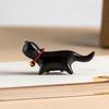 Mini Natural Wood Cat Dog Miniatures Hand-Carved Wooden Puppy Kitty Figures Room Decor Home Decoration Accessories