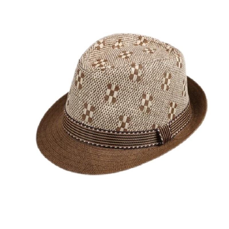 2025 New Korean Trendy Sun Hats British Top Hat Women's Men's Grometric Straw Hat Belt Jazz Hats Couple Beach Hat Fedoras Cap