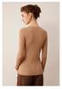 Women's Cross V-Neck Striped Wool Knit Pullover, Slim-Fit Base Layer for Autumn/Winter