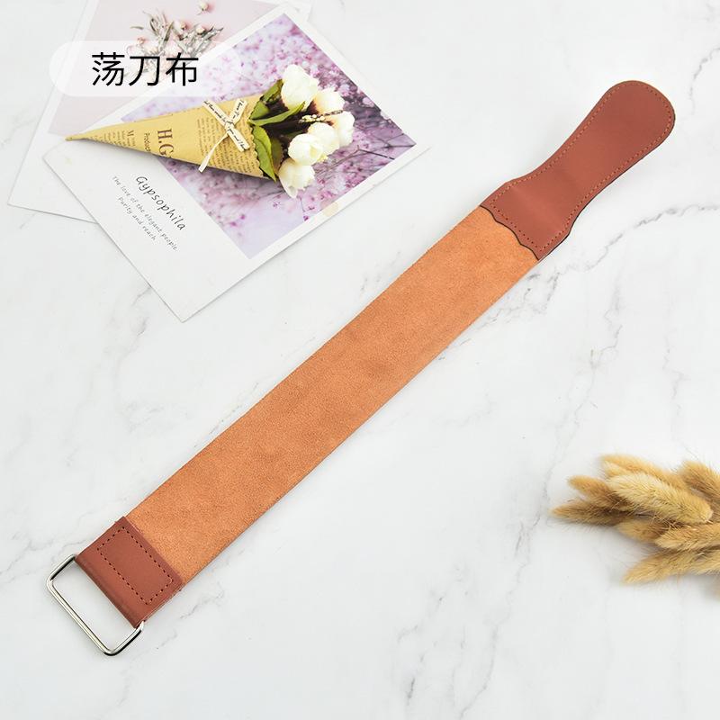 Leštící řemen z pravé kůže Stropový řemen Holičská břitva Skládací nůž Nože Ostření Holení Ořezávátko Ostřící řemen