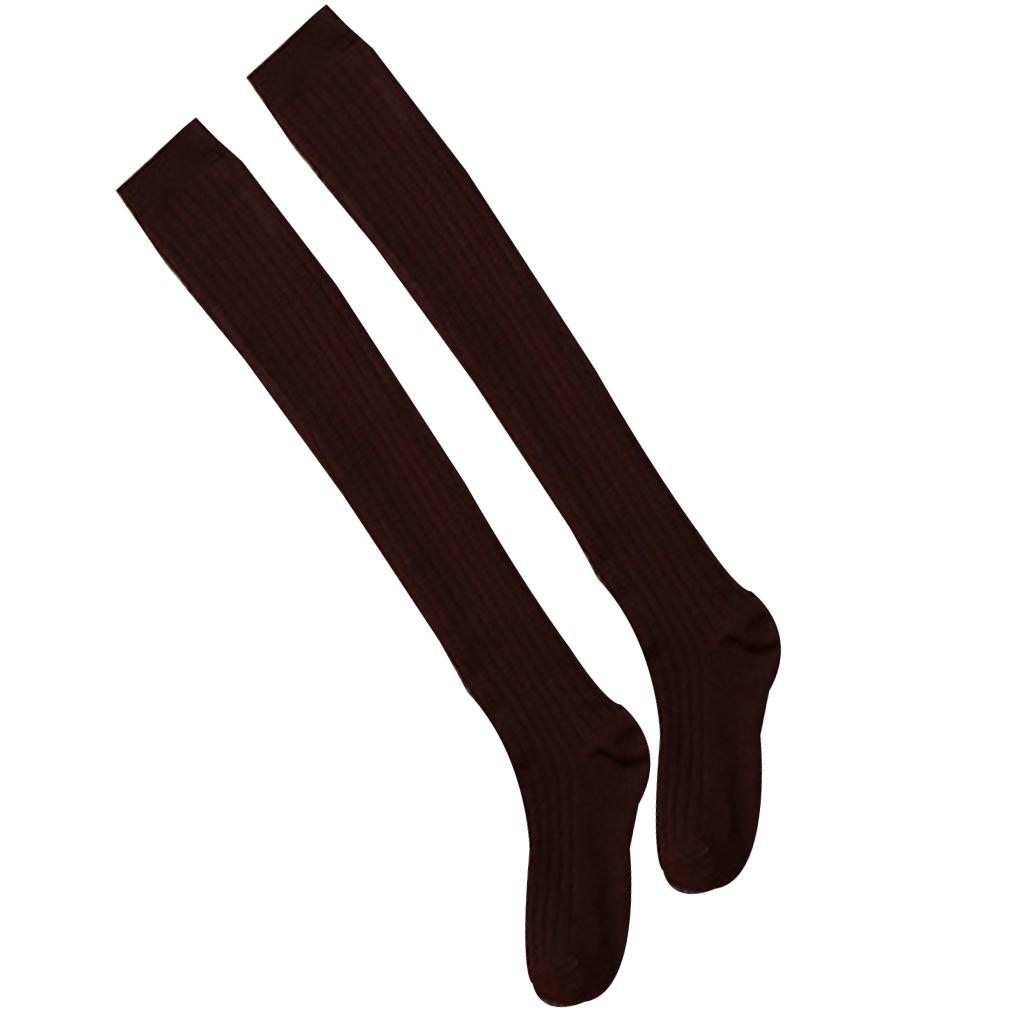1 Pair Women Solid Winter Warm Women Soft Thigh-High Thick Stockings Long Socks