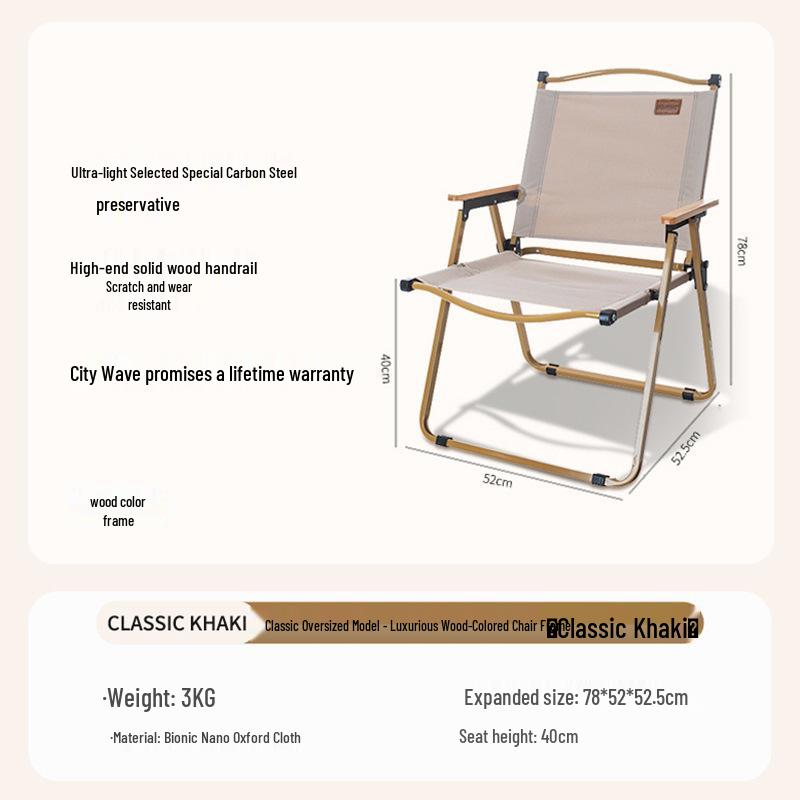 Kermit Outdoor Folding Chair Set: Portable Leisure Fishing & Camping Chair with Table