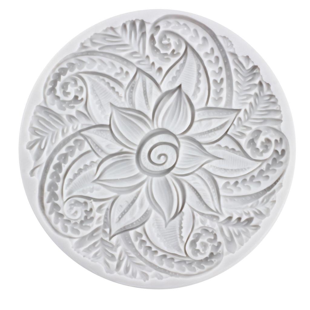 Embossed Flower Silicone Molds Embossing Mat Textured Fondant Mold Cake Decorating Tools Cupcake Topper Candy Chocolate Gumpaste Mold