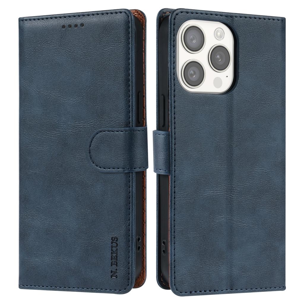 N.BEKUS CSJ-001 For iPhone 16 Pro Max Stand Case PU Leather Wallet Phone Cover