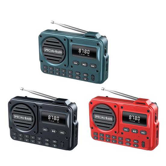 Tragbares Radio Bluetooth-kompatibler Lautsprecher Digitalanzeige Batteriebetriebenes AM/FM-Radio Drahtloser Handlautsprecher