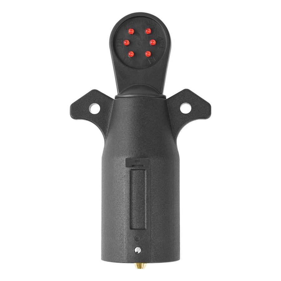 7-Way Car Truck Blade Wiring Circuit Tester Trailer LED Connector Plug Pin Round