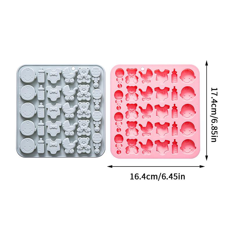 Baby Shower Chocolate Mold,Baby Onesie Silicone Mold Baby Bottle Cradles Mold,Bite Size Chocolate Candy Mold For Cake Cupcake