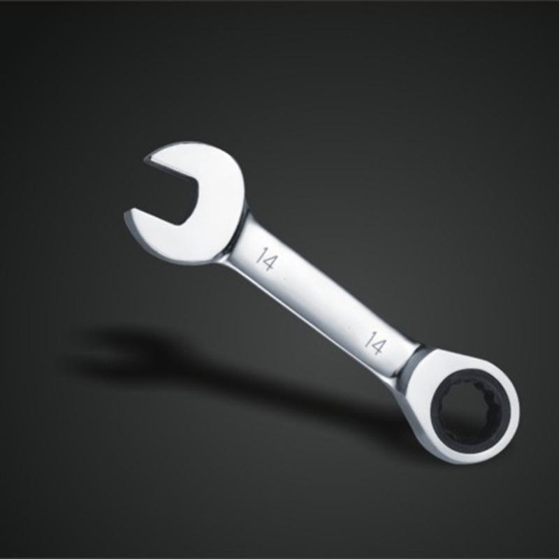 Ratchet Socket Wrench 8-18mm Short Handle Ratchet Wrench Hand Repair Tool Reversible Combination Single Wrench