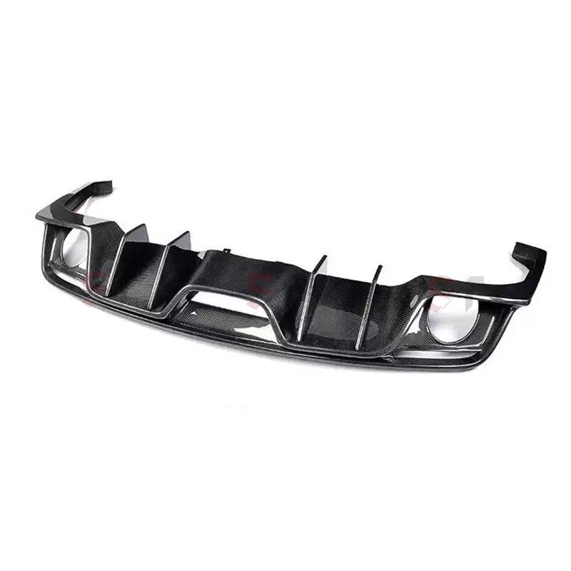 Rear Diffuser for 15-17 Ford Mustang AC Style Carbon Fiber Dual Exhaust Bumper Lip Kit