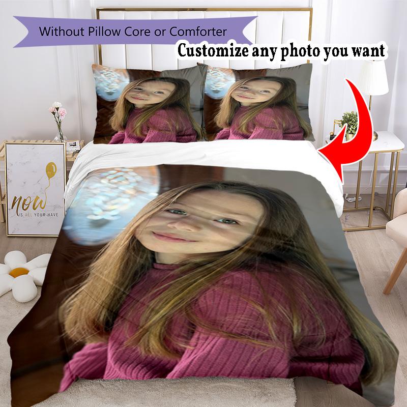 Customize Picture Customize your photo Bedding Set Breathable Duvet Cover with Pillowcases Home Decoration Birthday Gift