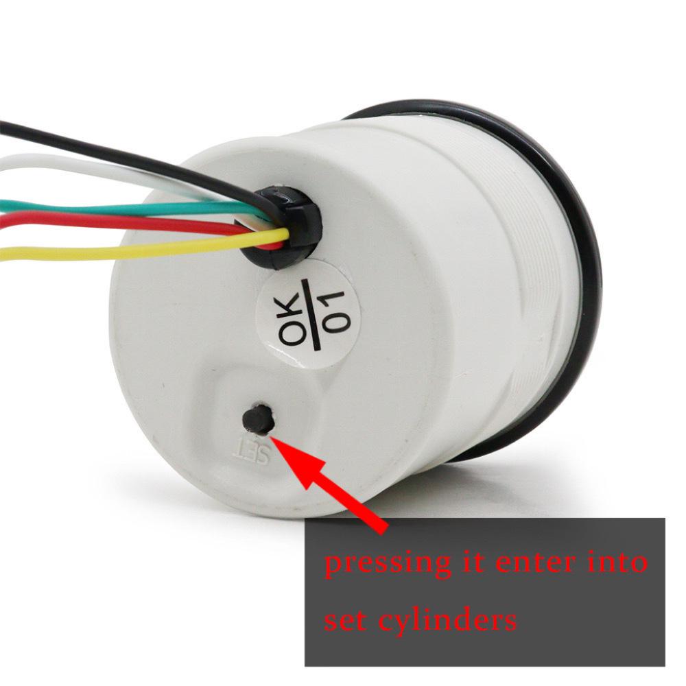2-Inch 52mm Diesel Vehicle Tachometer, 0-6000 RPM, 12V Car Gauge